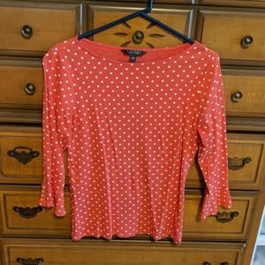 Ralph Lauren red polka dot shirt